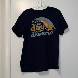Black Graphic T-Shirt with Star Design